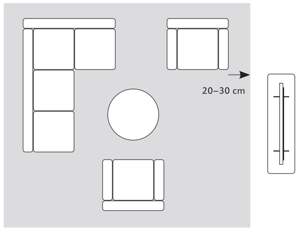 Teppich für große Wohnzimmer Sitzgruppe