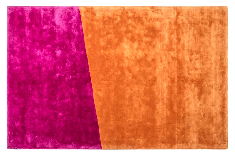 zweifarbiger colourblocking teppich