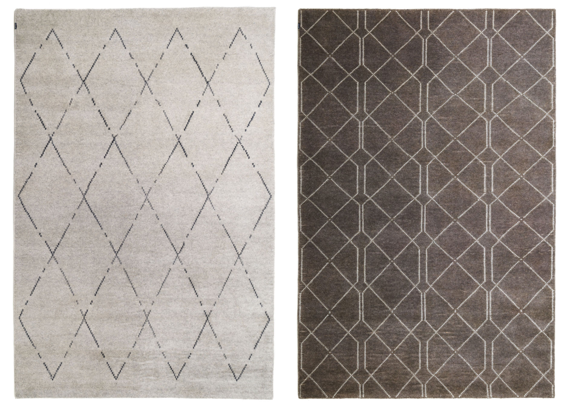 MOROCCAN rugs abstract rose and minimalist nomad design in natural colours undyed wool