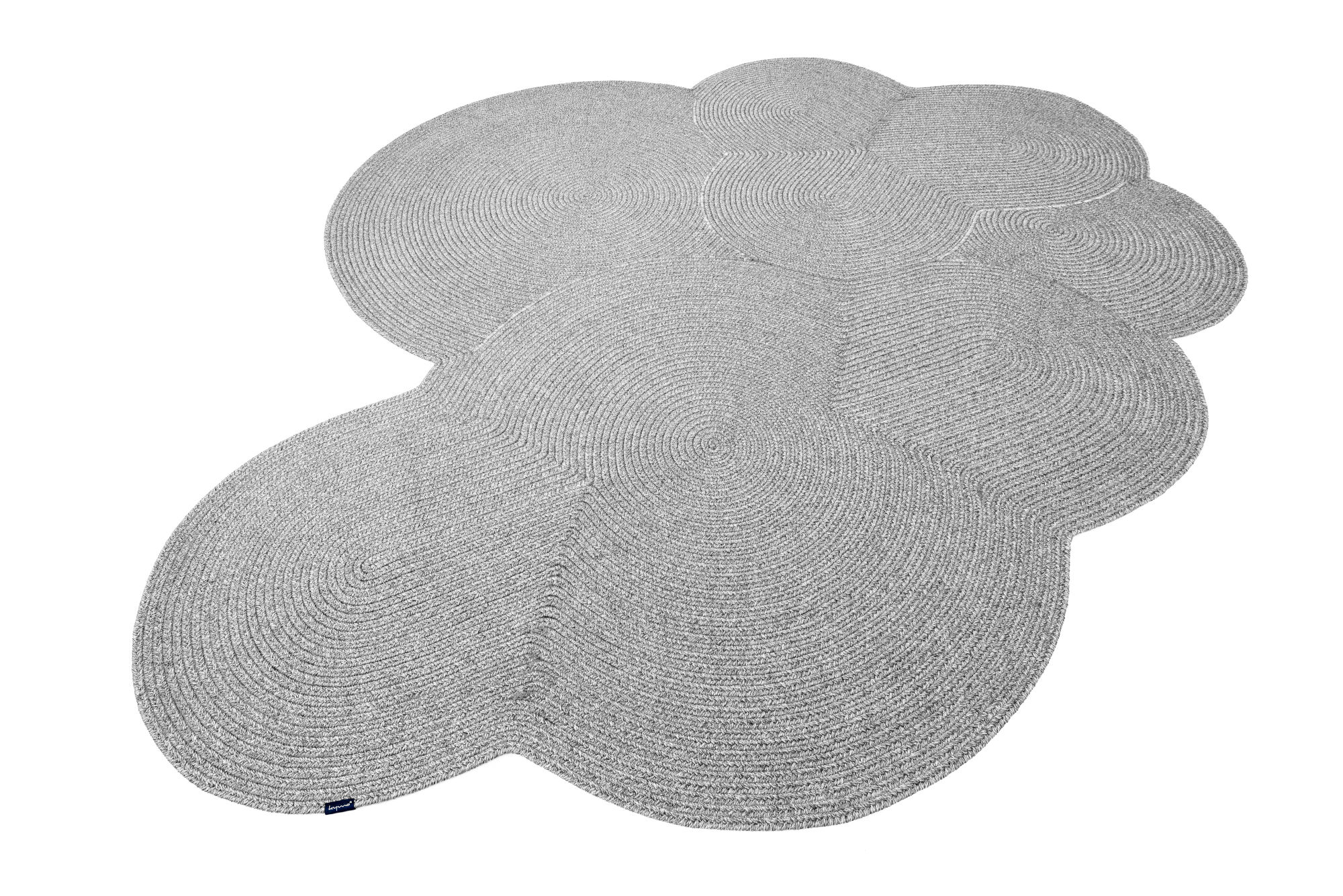 SHAPES_silver_3 cloud shaped designer rug waterrepellant handbraided organic shape