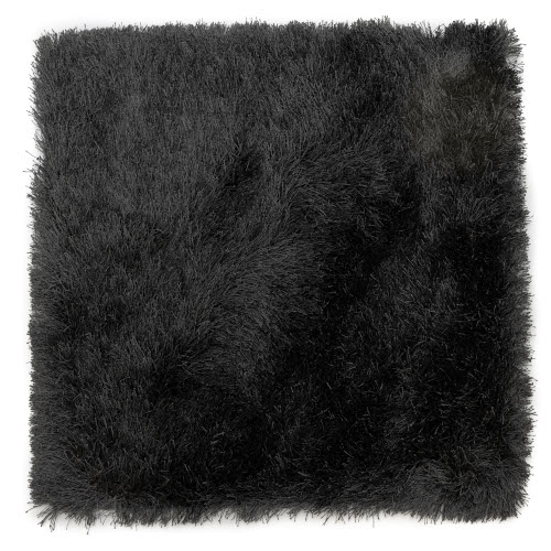 easy care high pile rug shaggy dive polysilk black