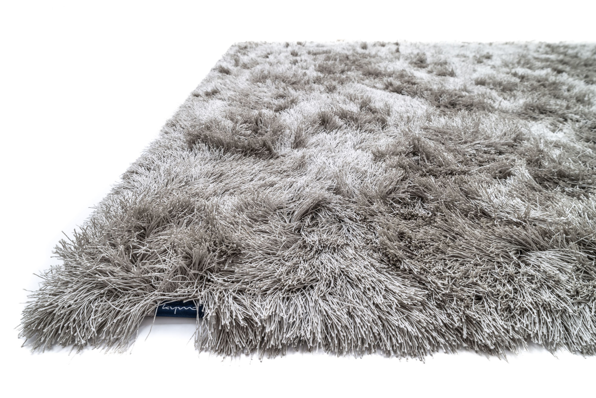 easy care rug shaggy dive polysilk light grey high pile