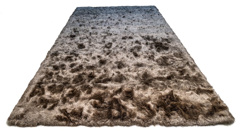 high pile rug with colour progression sg airy premium gradient solid steel and beige grey-1
