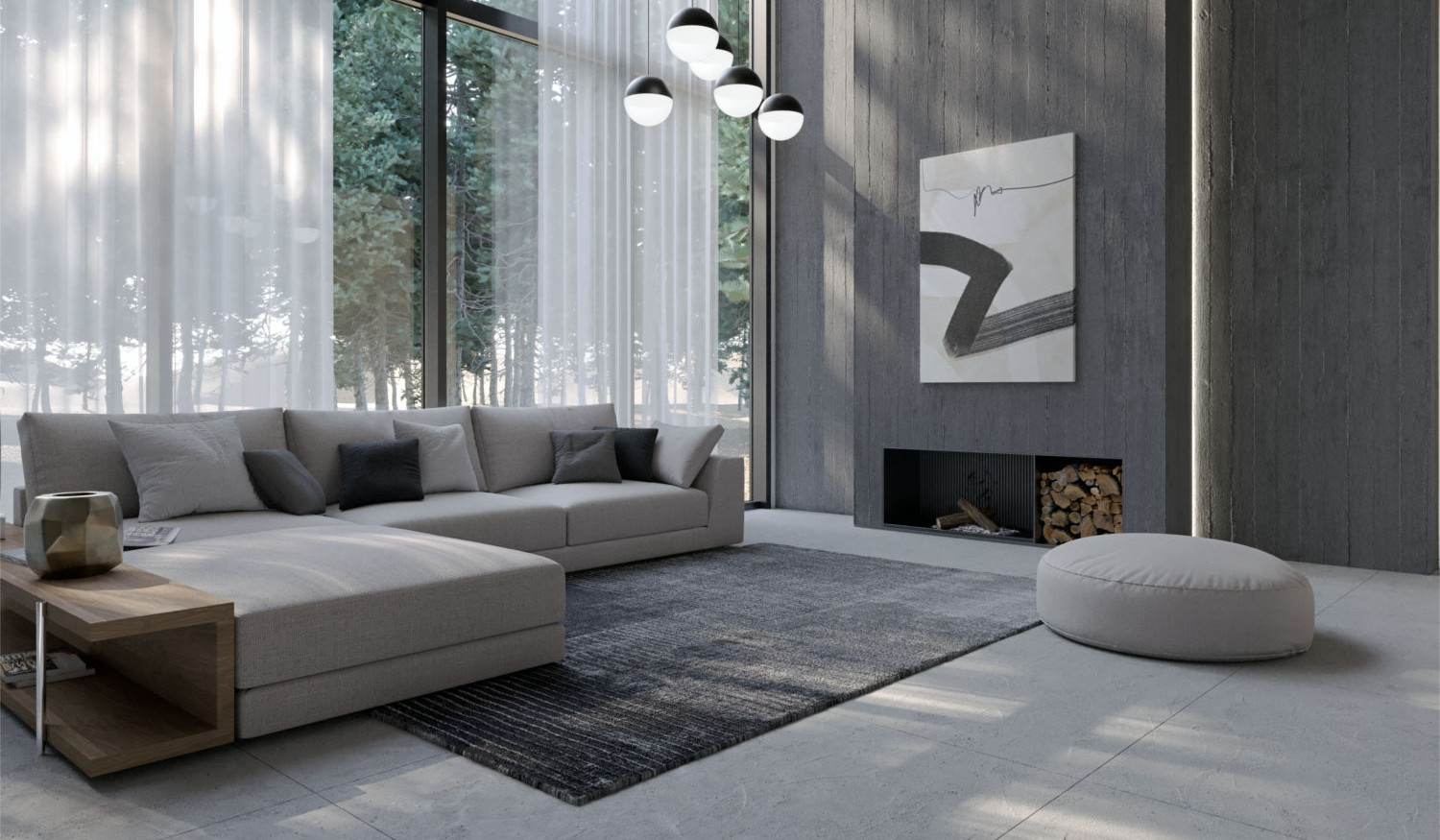 metallic modern minimalistic rug livingroom