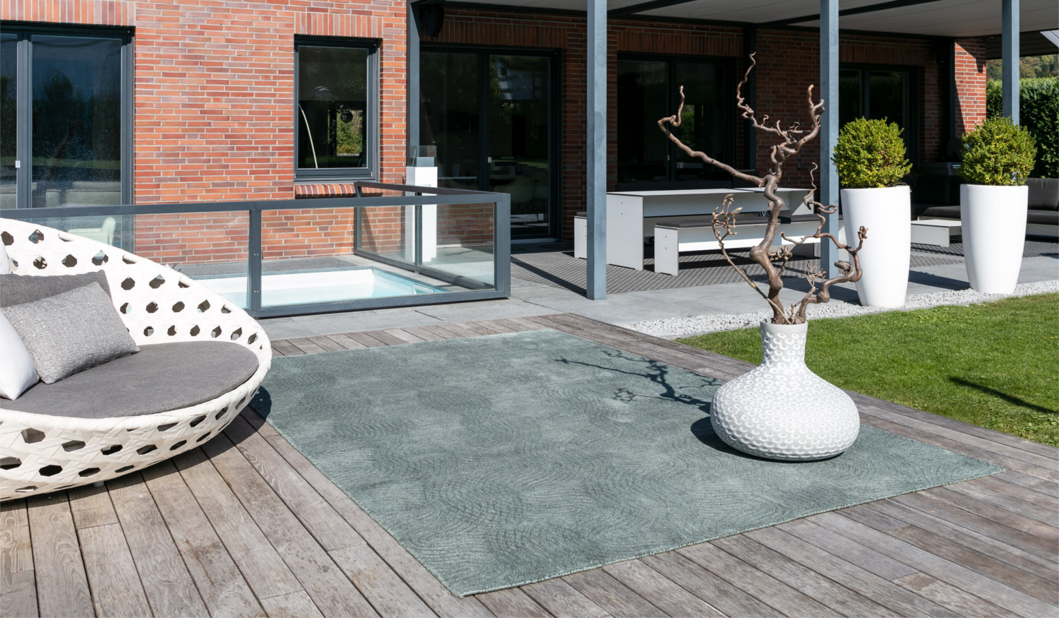 Modern waterproof outdoor rug for inside and outside the house