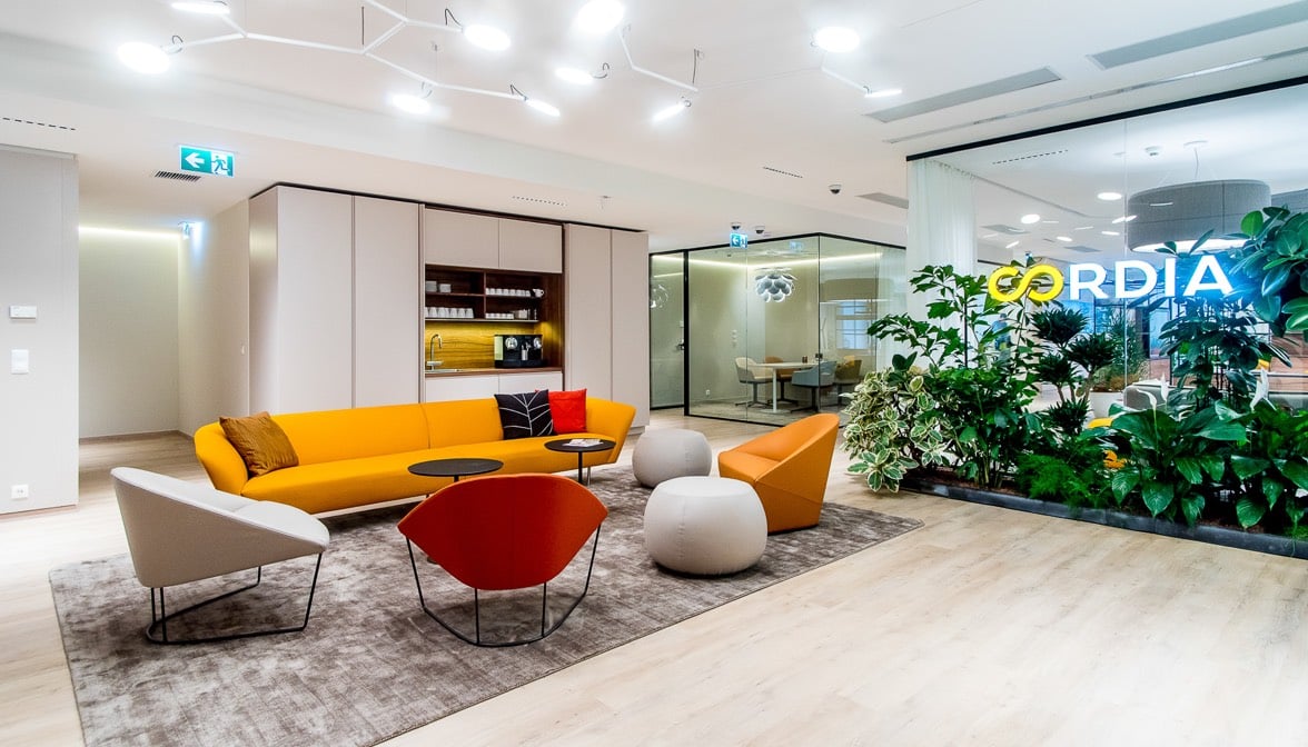 shiny office rug for meeting space in company headquarter