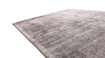 glänzender moderner Teppich aus hellgrauer Viskose handgeknüpft mit dunklem Grundgewebe