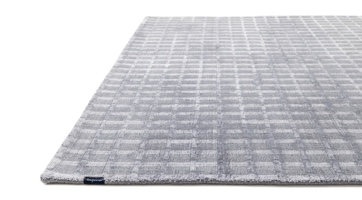 bauhaus style rug with stripe pattern wool and viscose matt gloss contrast