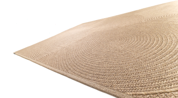 water repellant outdoor rug with unusual braided pattern