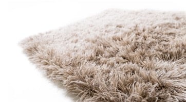 scandinavian style fluffy rug made from wool and polyester